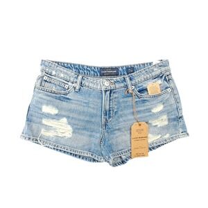 Lucky Brand Cut Off Denim Shorts Womens 6/28 NWT Distressed Light Wash Raw Hem